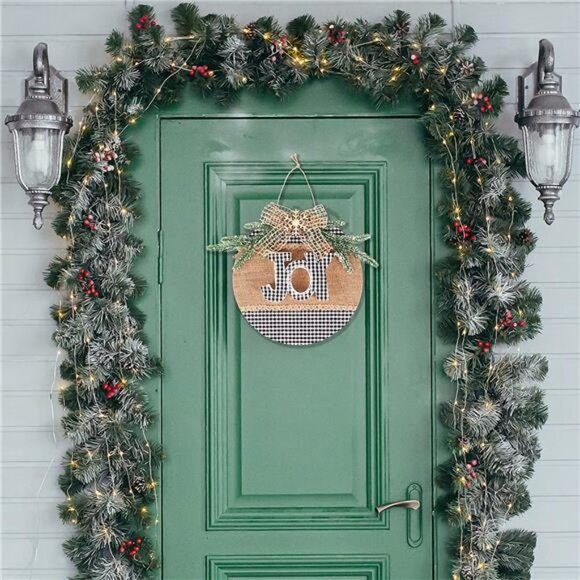 Merry Christmas Sign - Buffalo Plaid Christmas, Front Door Christmas Decorations - Picture 7 of 7